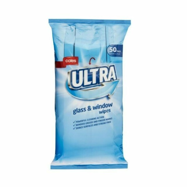 Coles Ultra Glass & Window Wipes 50 Pack for sale online eBay