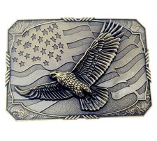 Eagle  American Flag Belt Buckle Western Cowboy Motorcyclist  FLEG-07 