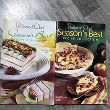 Pampered Chef Seasons Best Recipe Collection  Lot Of 2 2001/2002