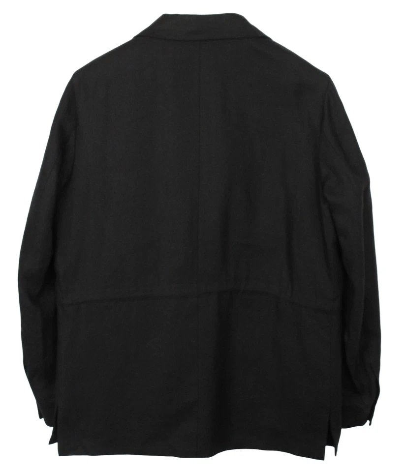 SUITSUPPLY Vasto Jacket Men's UK 38 Snap Button Linen Notch Lapel Black - Image 2 of 4