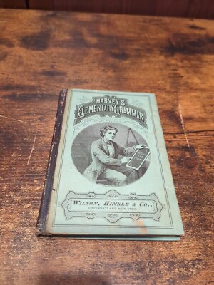 Harvey's Elementary Grammar Wilson Hinkle Co Antique (E)