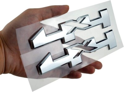 4x4 truck emblem chrome badge logo 2pcs