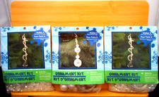 Lot of 3 Beaded Christmas Ornament Kits-Silver Gold w/ Pearl Icicles Makes 14