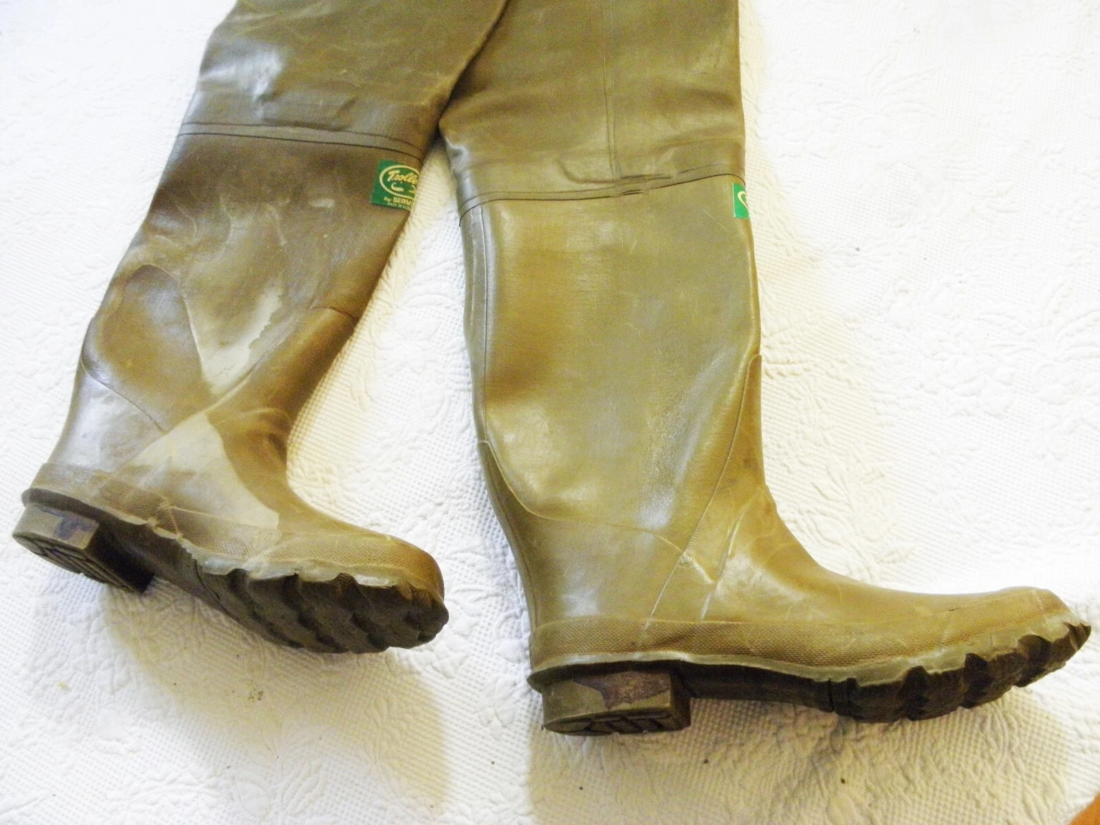 Vintage NORTHERNER by SERVUS Mens 8N TROLLER Fishing Rubber BOOTS Made USA