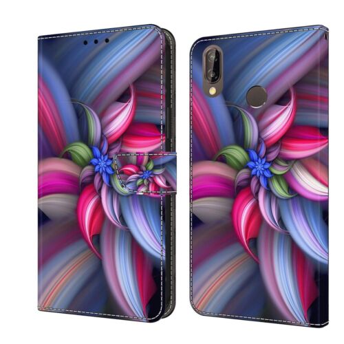 Painted Flip Card Wallet Stand Phone Case For Huawei Y5 Y6 Y7 2018 Honor 7A 8A - Picture 30 of 32