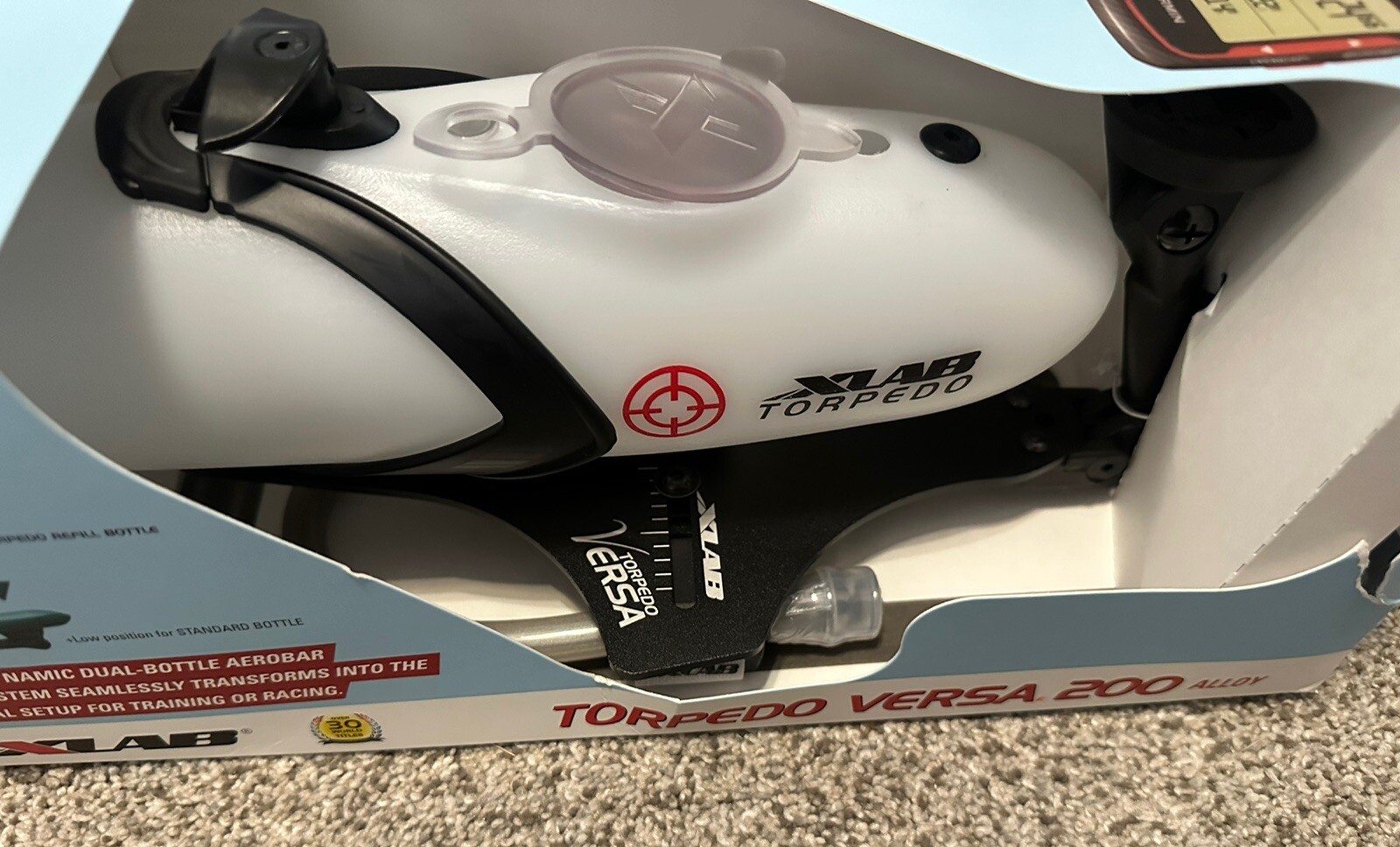 X-Lab Torpedo Versa 200 Alloy White Magenta Logo Triathlon Hydration System 