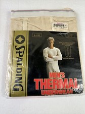 Vintage Spalding Men’s Thermal Underwear Size Large 38-40 Ankle Length Fly Front