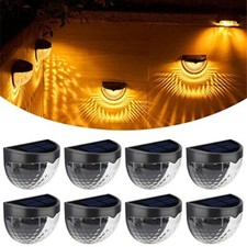 Image of WHITE SUPER BRIGHT SOLAR POWERED DOOR FENCE WALL LIGHTS LED OUTDOOR GARDEN LAMP