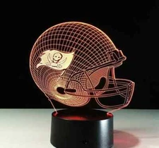 3D LED illusion Tampa Bay Bucs Helmet USB 7Color Night Light Lamp Bedroom Baker