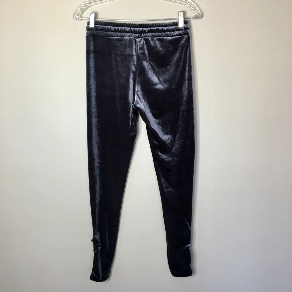 Материал девочка активный бархат шнурует вверх шнурок леггинсы серый XS высокая талия - Изображение 4 из 4