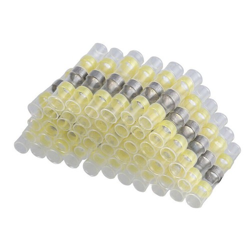 Solder Seal Sleeve Heat Shrink Wire Connectors 12-10 AWG Yellow Terminals 100PCS - Picture 6 of 11