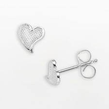 K'DORABLE STERLING SILVER HEART STUD EARRINGS FOR KIDS BRAND NEW BOXED
