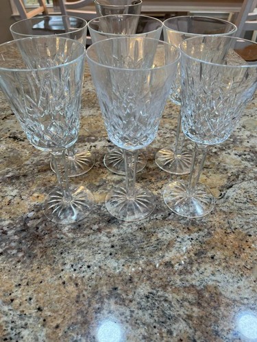 Set of 6 Waterford LISMORE Cut Crystal Claret Wine Water Glass 8.25” - Mint - Picture 2 of 3