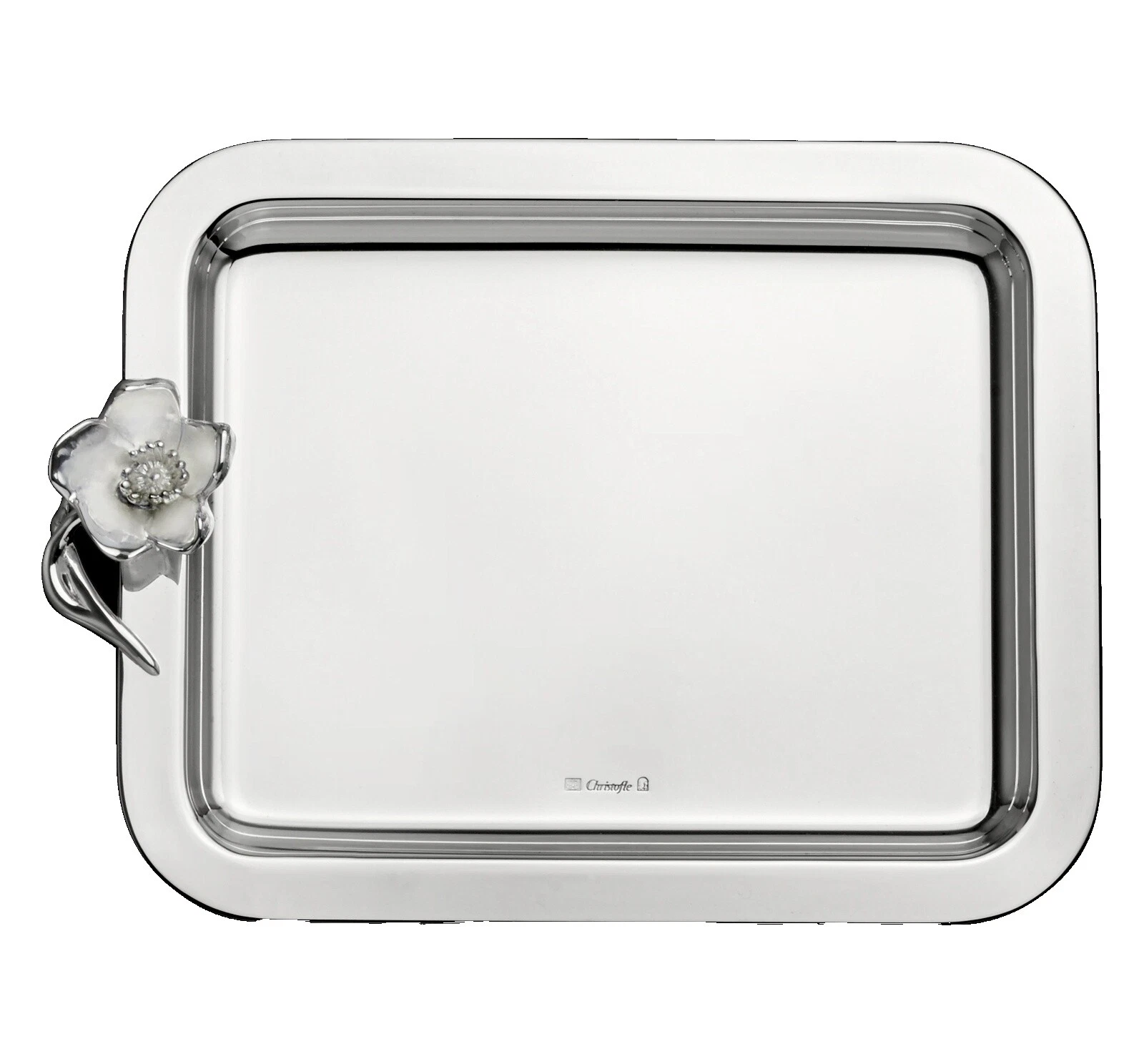 Bandejas para Servir Floral Prata