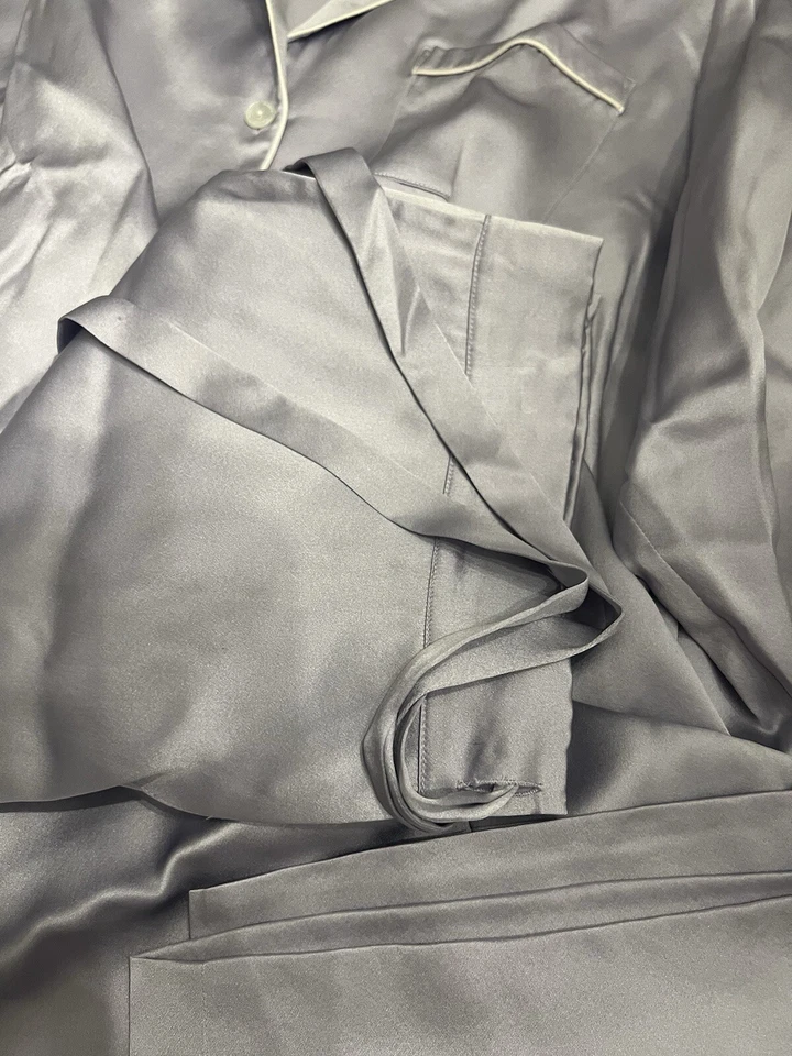 Manito Morera Seda Lila Plata Púrpura Mujer’s Pequeño (4-6) NUEVO Conjunto de Pijama Foto 3 de 4