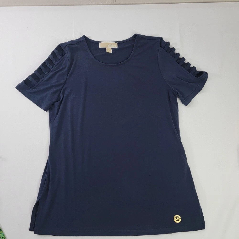 Abito Michael Kors Cambio Spalline Spalline Manica Corta Blu Navy Taglia S