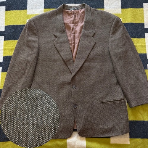 Armani Collezioni, Giorgio Armani Le Collezioni Blazer Men's 44 Reg Brown Virgin Wool 90s 80s READ