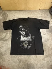 Tupac Shakur 2Pac Bling Big Face Hip Hop Rap T Shirt Mens XXL  Vtg