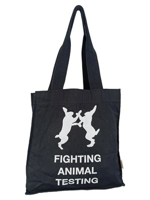 LUSH Shopper Tasche Schwarz Baumwolle Fighting Animal Testing Casual Damen