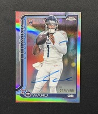 2025 Topps Chrome Football Cam Ward Refractor Auto /499