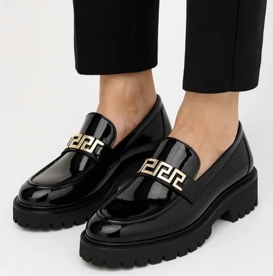 Maßgeschneiderte Herren Schwarz Leder Penny Halbschuhe | Grobe Slipper Maßgeschneidert Elegant Schuhe