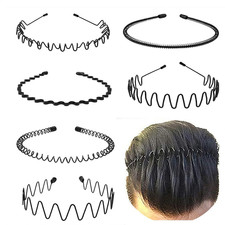 Metal Headbands for Men Fashion Headband for Women, Unisex Wavy Hair Bands Outdo