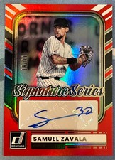 SAMUEL ZAVALA 2026 PANINI DONRUSS BASEBALL RED AUTO SIGNATURE SERIES#SS-SZ#18/99