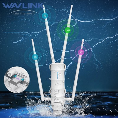 Long Range Outdoor WLAN Extender 1200Mbps Router Mesh Wireless Repeater 4G LTE