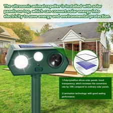 4 Repellers (1 Flashlight + 1 Horn Each) - Yard/Patio Animal Pest Deterrent