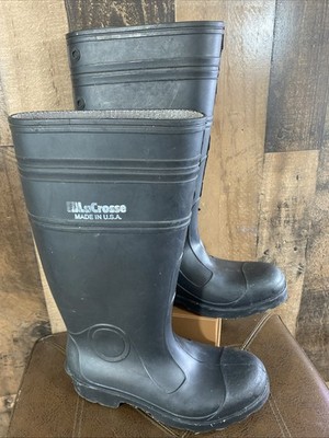 Lacrosse Rubber Boots Men s Size 6 Black Rain Galoshes Tall Boots