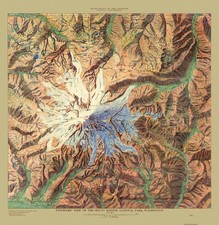 Historic Panoramic View - Mount Rainier National Park Washington - Renshawe