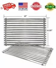 2 Pack 15" Stainless Steel Cooking Grill Grates for Weber Spirit 200 Series ...
