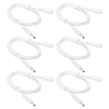 6 Pcs 3Ft Male to Female Plug 3.5 x 1.35mm DC Power Extension Cord Cable White