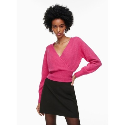 Aritzia WILFRED SoftSpoke Dear Sweater Relaxed V-Neck Wrap Wweater XXS XX-Small