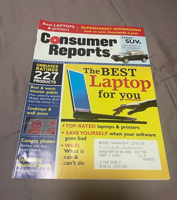#ad 2003 September Consumer Reports Magazine Best Laptops Cover Cooktops CP393 $24.00
