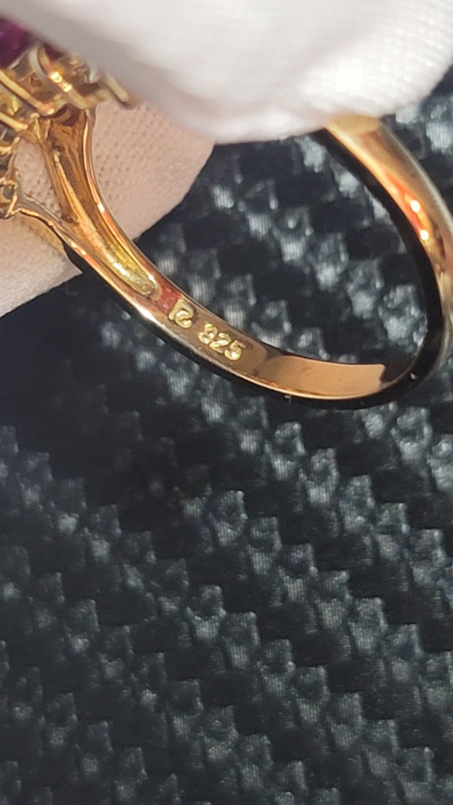 Gold Overlay RUBY Ring - image 9