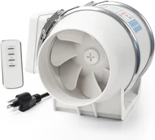 4 Inch Duct Inline Ventilation Exhaust Fan with Remote Control 280 CFM 2200RPM
