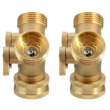 3/4" Solid Brass Double 2 Way Tap Garden Connector Adaptor Hose Splitter****