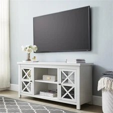 Henn&Hart 47" Glass TV Stand For TVs Upto 55" in White