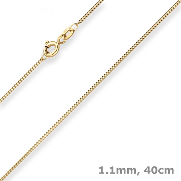 1,1Mm Panzerkette Goldkette Collier Halskette Aus 585 Gold Gelbgold 40Cm-image
