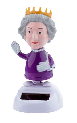 HM QUEEN ELIZABETH II NEUHEIT SOLARBETRIEBENE TANZENDE WACKELKOPF FIGUR BRANDNEU!