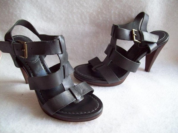 Women Boden Heels Grey Leather 37