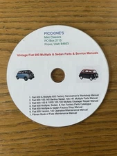 7 Vintage Fiat 600 and 600 Multipla Parts and Service Manuals