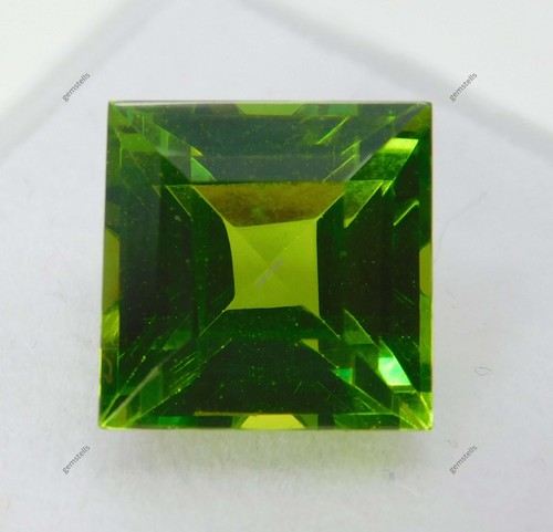 Natural Green Peridot 9.67 Ct Square Cut CERTIFIED Jewelry Making Gemstones - Picture 2 of 6
