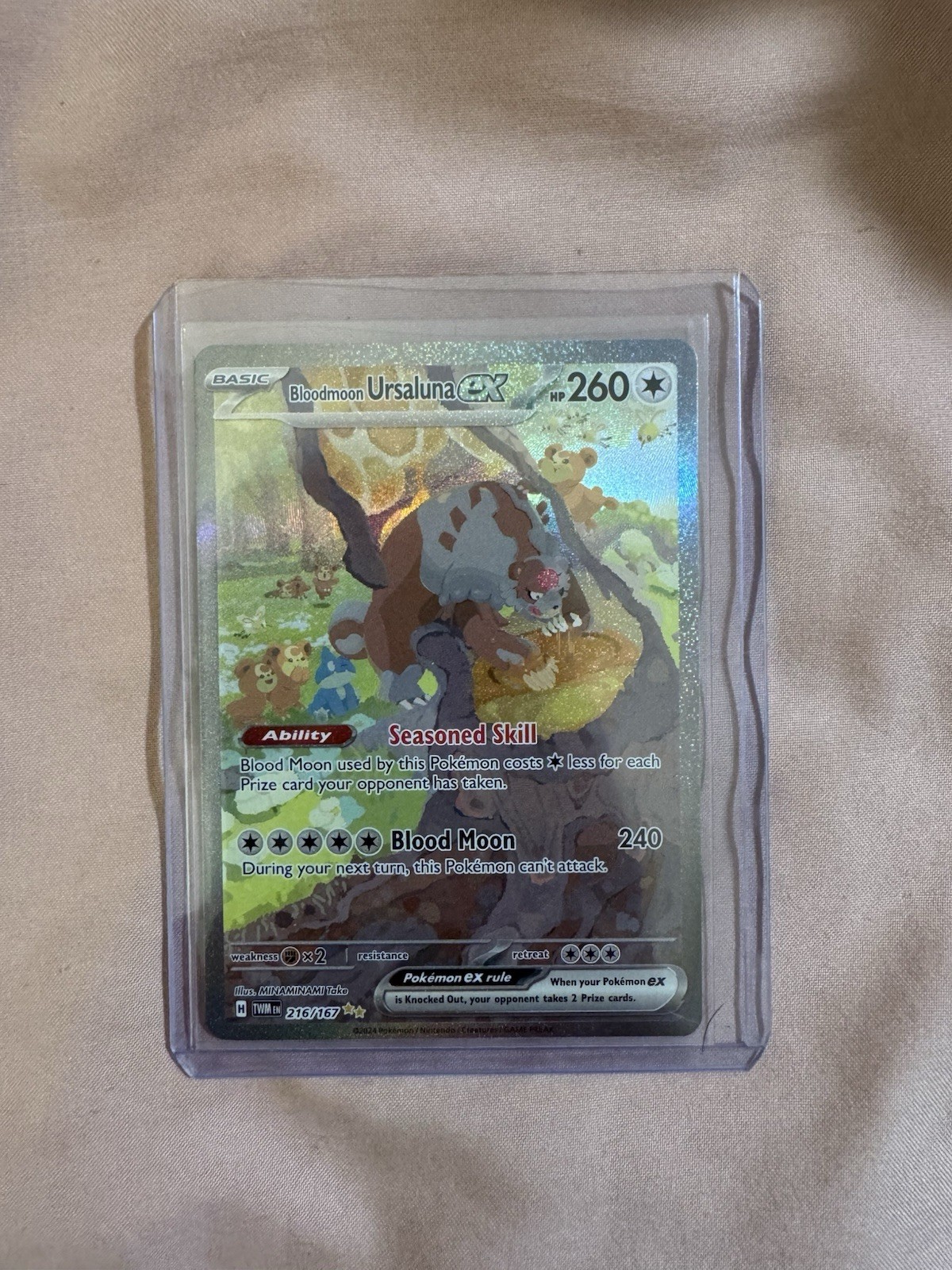 Pokémon Twilight Masquerade Bloodmoon Ursaluna ex #216/167 NM