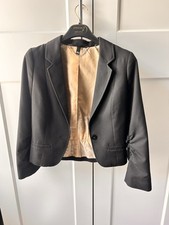 H&M Black Cropped Blazer Jacket Size 6