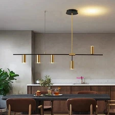 Kitchen Hanging Ceiling Lamps Linear Chandelier LED Living Room Pendant Light