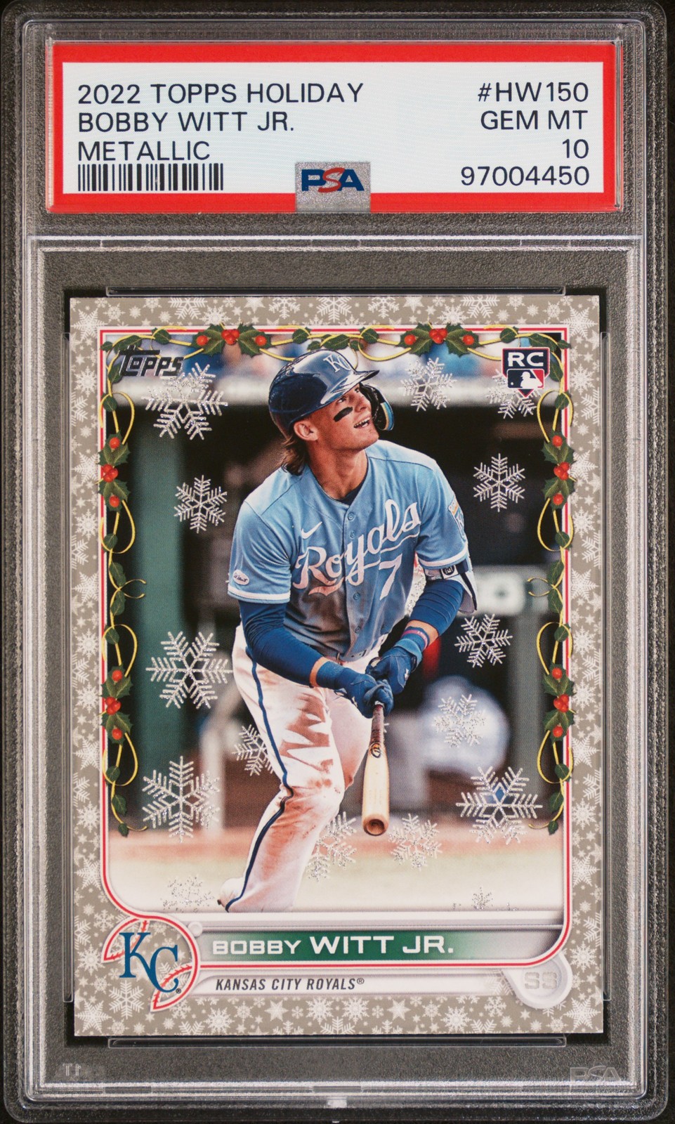 2022 Topps Holiday Bobby Witt JR. #HW150 Metallic PSA 10