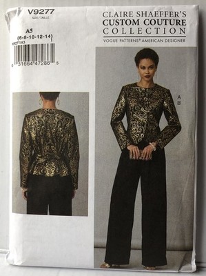 Vogue 9277 Claire Shaeffer Loose Lined Tie Back Jacket Lined Pant Pattern Sz6-14