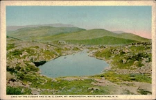 Postcard: LAKE OF THE CLOUDS AND A. M. C. CAMP, MT. WASHINGTON, WHITE